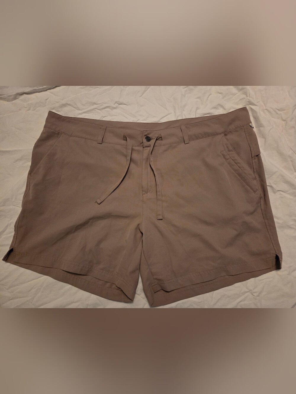 Womens Magellan Outdoors Fishing Shorts Size 2X Beige Drawstring Pockets